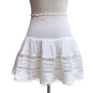Miss June Paris Boho Smocked Waist Mini Skirt